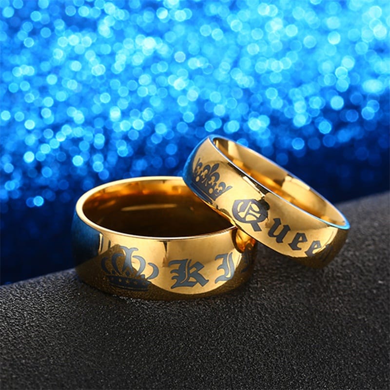 10k Rose Gold Round Diamond King Queen Heart Ring 1/6 Cttw - Walmart.com