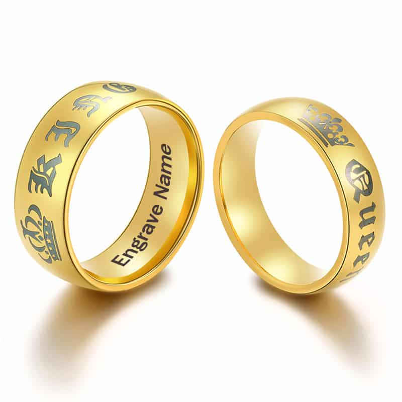 Buy Fashion Frill Valentine Gift Couple Ring Stainless Steel King Queen  Silver & Gold Ring For Men Women Online at Best Prices in India - JioMart.